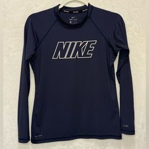 Nike Essential Hydroguard Rashguard Long Sleeve UPF 40+ Navy Blue